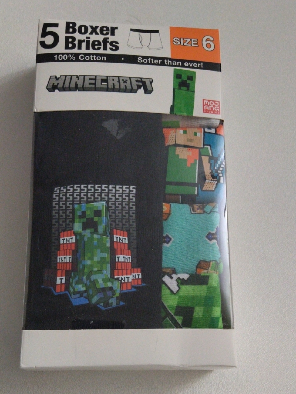 Minecraft Boys Boxer Briefs Size 6 Multi Color New